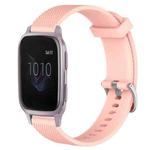 For Garmin Venu SQ 20mm Diamond Textured Silicone Watch Band(Pink)