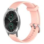 For Garmin VivoMove Luxe 20mm Diamond Textured Silicone Watch Band(Pink)