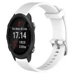 For Garmin Forerunner 245 Music 20mm Diamond Textured Silicone Watch Band(White)