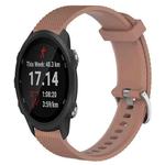 For Garmin Forerunner 245 Music 20mm Diamond Textured Silicone Watch Band(Brown)