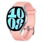 For Samsung Galaxy Watch 6 44mm 20mm Diamond Textured Silicone Watch Band(Pink)