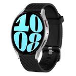 For Samsung Galaxy Watch 6 40mm 20mm Diamond Textured Silicone Watch Band(Black)