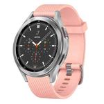 For Samsung  Galaxy Watch 4 Classic 46mm 20mm Diamond Textured Silicone Watch Band(Pink)