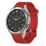 For Samsung  Galaxy Watch 4 Classic 46mm 20mm Diamond Textured Silicone Watch Band(Red)
