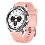 For Samsung  Galaxy Watch 4 Classic 42mm 20mm Diamond Textured Silicone Watch Band(Pink)