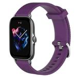 For Amazfit GTS 3 20mm Diamond Textured Silicone Watch Band(Purple)