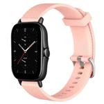 For Amazfit GTS 2E 20mm Diamond Textured Silicone Watch Band(Pink)