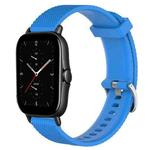 For Amazfit GTS 2E 20mm Diamond Textured Silicone Watch Band(Sky Blue)