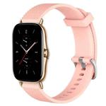 For Amazfit GTS 2 20mm Diamond Textured Silicone Watch Band(Pink)