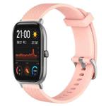 For Amazfit GTS 20mm Diamond Textured Silicone Watch Band(Pink)