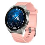 For Huawei Watch GT3 Pro 43mm 20mm Diamond Textured Silicone Watch Band(Pink)