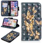 For iPhone X / XS 3D Colored Drawing Pattern Horizontal Flip Leather Case with Holder & Card Slots & Wallet(Black Background Butterfly)