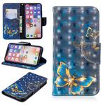 For iPhone X / XS 3D Colored Drawing Pattern Horizontal Flip Leather Case with Holder & Card Slots & Wallet(Butterfly)