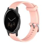 For Garmin Vivoactive 4S 18mm Diamond Textured Silicone Watch Band(Pink)