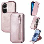 For OPPO Reno10 /10 Pro Global Zipper Wallet Vertical Flip Leather Phone Case(Pink)