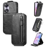 For OPPO A78 5G Zipper Wallet Vertical Flip Leather Phone Case(Black)