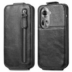 For OPPO Reno11 EU Zipper Wallet Vertical Flip Leather Phone Case(Black)