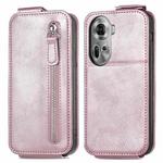 For OPPO Reno11 EU Zipper Wallet Vertical Flip Leather Phone Case(Pink)