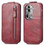 For OPPO Reno11 Pro EU Zipper Wallet Vertical Flip Leather Phone Case(Red)