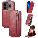 For Realme GT Neo 5 Zipper Wallet Vertical Flip Leather Phone Case(Red)