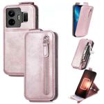 For Realme GT Neo 5 Zipper Wallet Vertical Flip Leather Phone Case(Pink)