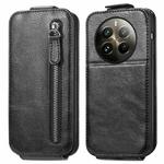 For Realme 12 Pro Zipper Wallet Vertical Flip Leather Phone Case(Black)