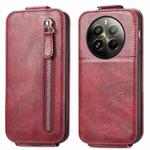 For Realme 12 Pro Zipper Wallet Vertical Flip Leather Phone Case(Red)