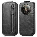 For Realme 12 Pro+ Zipper Wallet Vertical Flip Leather Phone Case(Black)