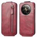For Realme 12 Pro+ Zipper Wallet Vertical Flip Leather Phone Case(Red)
