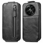 For Realme 12 Zipper Wallet Vertical Flip Leather Phone Case(Black)