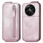 For Realme 12 Zipper Wallet Vertical Flip Leather Phone Case(Pink)