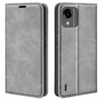 For Nokia C110 Retro-skin Magnetic Suction Leather Phone Case(Grey)