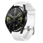 For Huawei Watch 3 Pro 22mm Diamond Textured Silicone Watch Band(White)