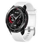 For Huawei Watch GT2 46mm 22mm Diamond Textured Silicone Watch Band(White)