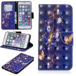3D Colored Drawing Pattern Horizontal Flip Leather Case for iPhone 6 Plus & 6s Plus, with Holder & Card Slots & Wallet(Purple Butterfly)
