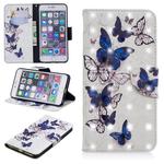 3D Colored Drawing Pattern Horizontal Flip Leather Case for iPhone 6 Plus & 6s Plus, with Holder & Card Slots & Wallet(Butterflies)