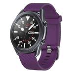 For Samsung Galaxy Watch3 45mm 22mm Diamond Textured Silicone Watch Band(Purple)