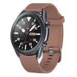 For Samsung Galaxy Watch3 45mm 22mm Diamond Textured Silicone Watch Band(Brown)