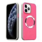 For iPhone 11 Pro Max CD Pattern Magsafe PC Phone Case(Pink)