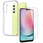 For Samsung Galaxy A24 4G NORTHJO Transparent TPU Phone Case with Tempered Glass Film(Transparent)