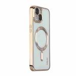 For iPhone 15 ENKAY Hat-Prince Magsafe Electroplated TPU Clear Shockproof Phone Case(Golden)