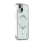 For iPhone 15 ENKAY Hat-Prince Magsafe Electroplated TPU Clear Shockproof Phone Case(Silver)