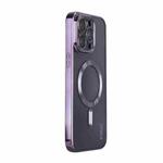 For iPhone 15 Pro ENKAY Hat-Prince Magsafe Electroplated TPU Clear Shockproof Phone Case(Purple)
