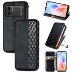 For DOOGEE X98 Pro / X98 Cubic Grid Pressed Magnetic Leather Phone Case(Black)