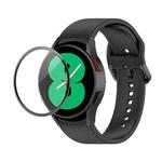 For Samsung Galaxy Watch4 40mm JUNSUNMAY Silicone Adjustable Strap + Full Coverage PMMA Screen Protector Kit(Black)
