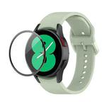 For Samsung Galaxy Watch4 40mm JUNSUNMAY Silicone Adjustable Strap + Full Coverage PMMA Screen Protector Kit(Light Green)