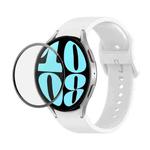 For Samsung Galaxy Watch6 40mm JUNSUNMAY Silicone Adjustable Strap + Full Coverage PMMA Screen Protector Kit(White)
