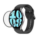 For Samsung Galaxy Watch6 40mm JUNSUNMAY Silicone Adjustable Strap + Full Coverage PMMA Screen Protector Kit(Black)