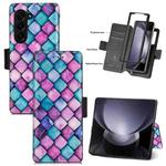 For Samsung Galaxy Z Fold5 5G CaseNeo Colorful Magnetic Leather Phone Case(Purple Scales)