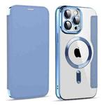 For iPhone 15 Pro Max MagSafe Magnetic RFID Anti-theft Leather Phone Case(Blue)